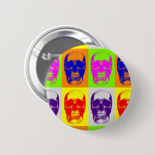 Pop Art Skull Button (Vorne & Hinten)