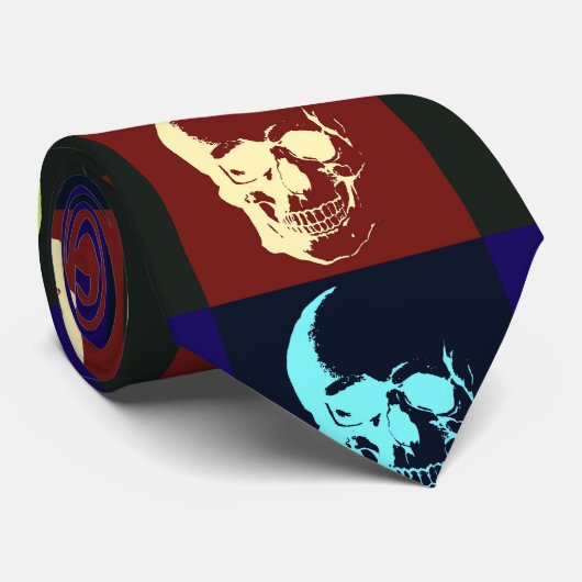 Pop Art Skull Custom Krawatte (Gerollt)