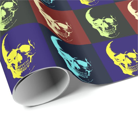 Pop Art Skull Geschenkpapier (Rolleneckpunkt)
