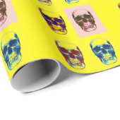 Pop Art Skull Geschenkpapier (Rolleneckpunkt)