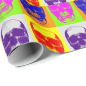 Pop Art Skull Geschenkpapier (Rolleneckpunkt)