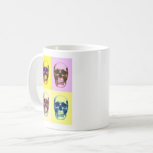 Pop Art Skull Kaffeetasse (Vorderseite Links)
