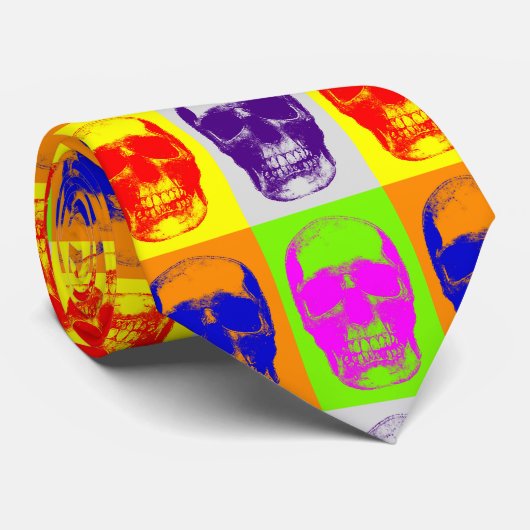 Pop Art Skull Krawatte (Gerollt)