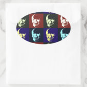 Pop Art Skull Ovaler Aufkleber (Tasche)