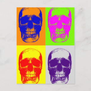 Pop Art Skull Postkarte
