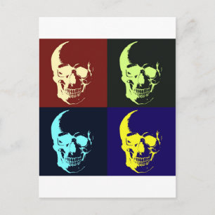 Pop Art Skull Postkarte
