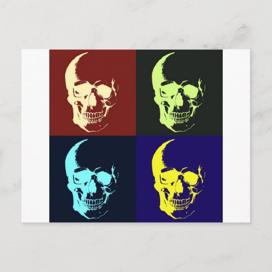 Pop Art Skull Postkarte (Vorderseite)