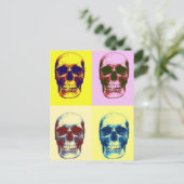 Pop Art Skull Postkarte (Stehend Vorderseite)