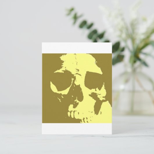 Pop Art Skull Postkarte (Stehend Vorderseite)