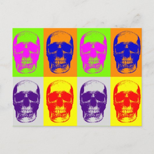 Pop Art Skull Postkarte (Vorderseite)