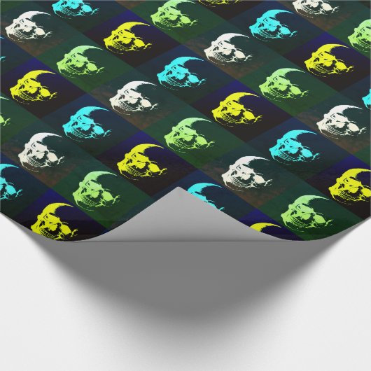 Pop Art Skull Retro Style Geschenkpapier (Ecke)