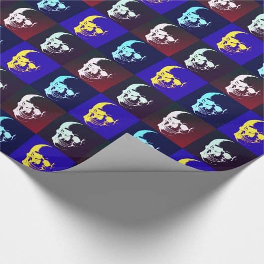 Pop Art Skull Retro Style Miami Geschenkpapier (Ecke)
