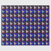 Pop Art Skull Retro Style Miami Geschenkpapier (Flach)