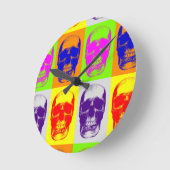Pop Art Skull Runde Wanduhr (Winkel)