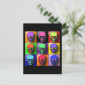Pop Art Skulls Halloween Design Postkarte (Stehend Vorderseite)