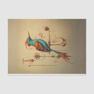 Pop Art skurrile Vogeldecoupage Seidenpapier