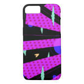 Pop Art Skyline Lila rosa Sterne hell Case-Mate iPhone Hülle (Rückseite)