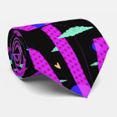 Pop Art Skyline Lila rosa Sternenmuster Krawatte (Gerollt)