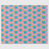 Pop Art Sloth Muster Geschenkpapier (Flach)