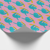 Pop Art Sloth Muster Geschenkpapier (Ecke)