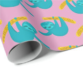 Pop Art Sloth Muster Geschenkpapier (Rolleneckpunkt)