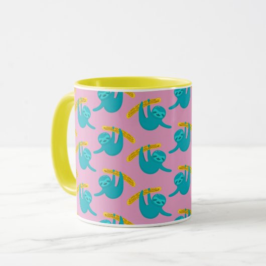Pop Art Sloths Tasse (Vorderseite Links)