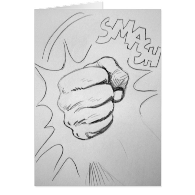Pop Art Smash Punch Stift Sketch (Vorne)