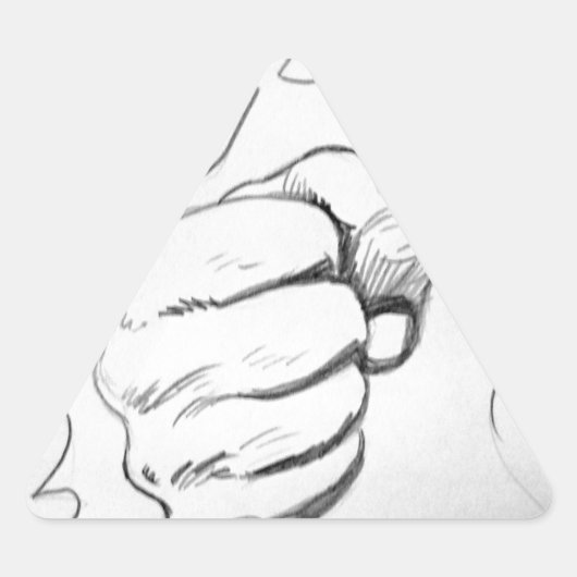 Pop Art Smash Punch Stift Sketch Dreieckiger Aufkleber (Vorderseite)