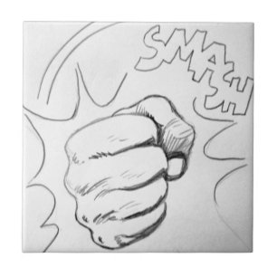 Pop Art Smash Punch Stift Sketch Fliese