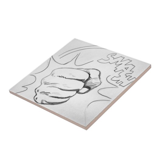 Pop Art Smash Punch Stift Sketch Fliese (Seite)