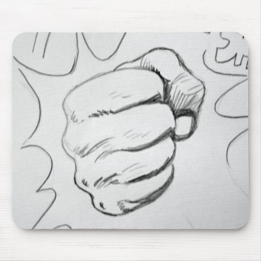 Pop Art Smash Punch Stift Sketch Mousepad (Vorne)