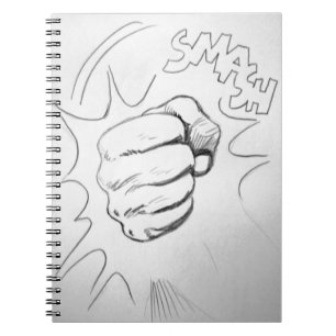 Pop Art Smash Punch Stift Sketch Notizblock