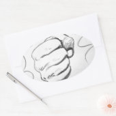 Pop Art Smash Punch Stift Sketch Ovaler Aufkleber (Umschlag)