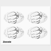 Pop Art Smash Punch Stift Sketch Ovaler Aufkleber (Blatt)