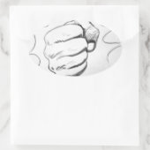 Pop Art Smash Punch Stift Sketch Ovaler Aufkleber (Tasche)