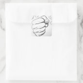 Pop Art Smash Punch Stift Sketch Quadratischer Aufkleber (Tasche)