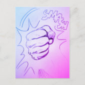 Pop Art Smash Stift Stift Sketch Postkarte (Vorderseite)