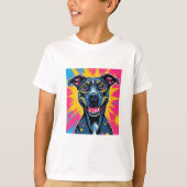 Pop Art Smile - Der Power eines glücklichen Hundes T-Shirt (Vorderseite)