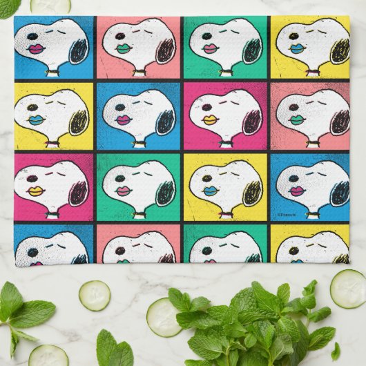 Pop Art Snoopy | Mod für Ihr Muster Geschirrtuch (Gefaltet)