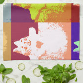 Pop Art Snow Kitty Küchentuch (Gefaltet)