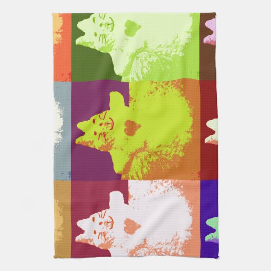 Pop Art Snow Kitty Küchentuch (Vertikal)