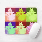 Pop Art Snow Kitty Mousepad (Mit Mouse)