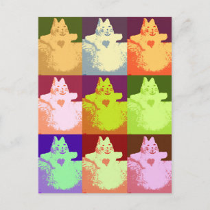 Pop Art Snow Kitty Postkarte