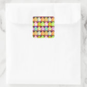 Pop Art Snow Kitty Quadratischer Aufkleber (Tasche)
