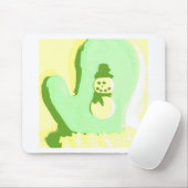 Pop Art Snowman Mitten Mousepad (Mit Mouse)