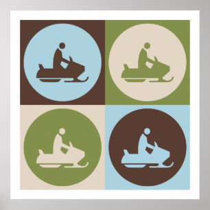 Pop Art Snowmobiling Poster