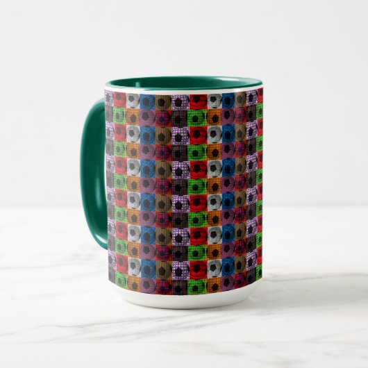 Pop Art Soccer Ball Pattern, Tasse (Vorderseite Links)