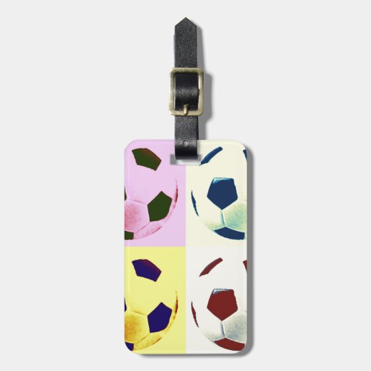 Pop Art Soccer Balls Gepäckanhänger (Vorderseite vertikal)