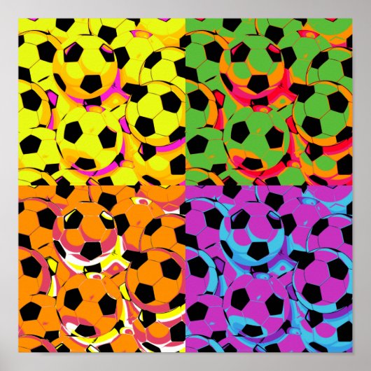 Pop Art Soccer Balls Poster (Vorne)