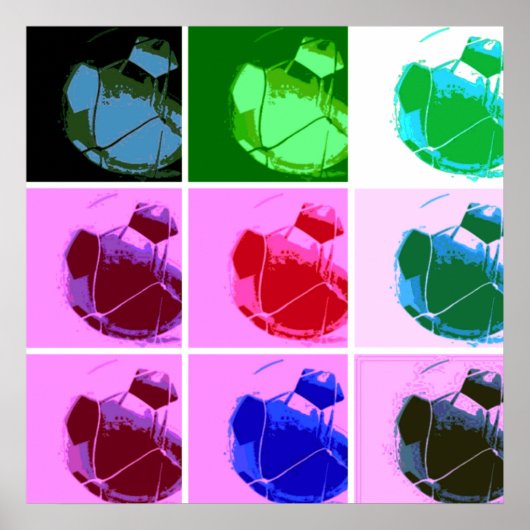 Pop Art Soccer - Europäischer Fußball Poster (Vorne)